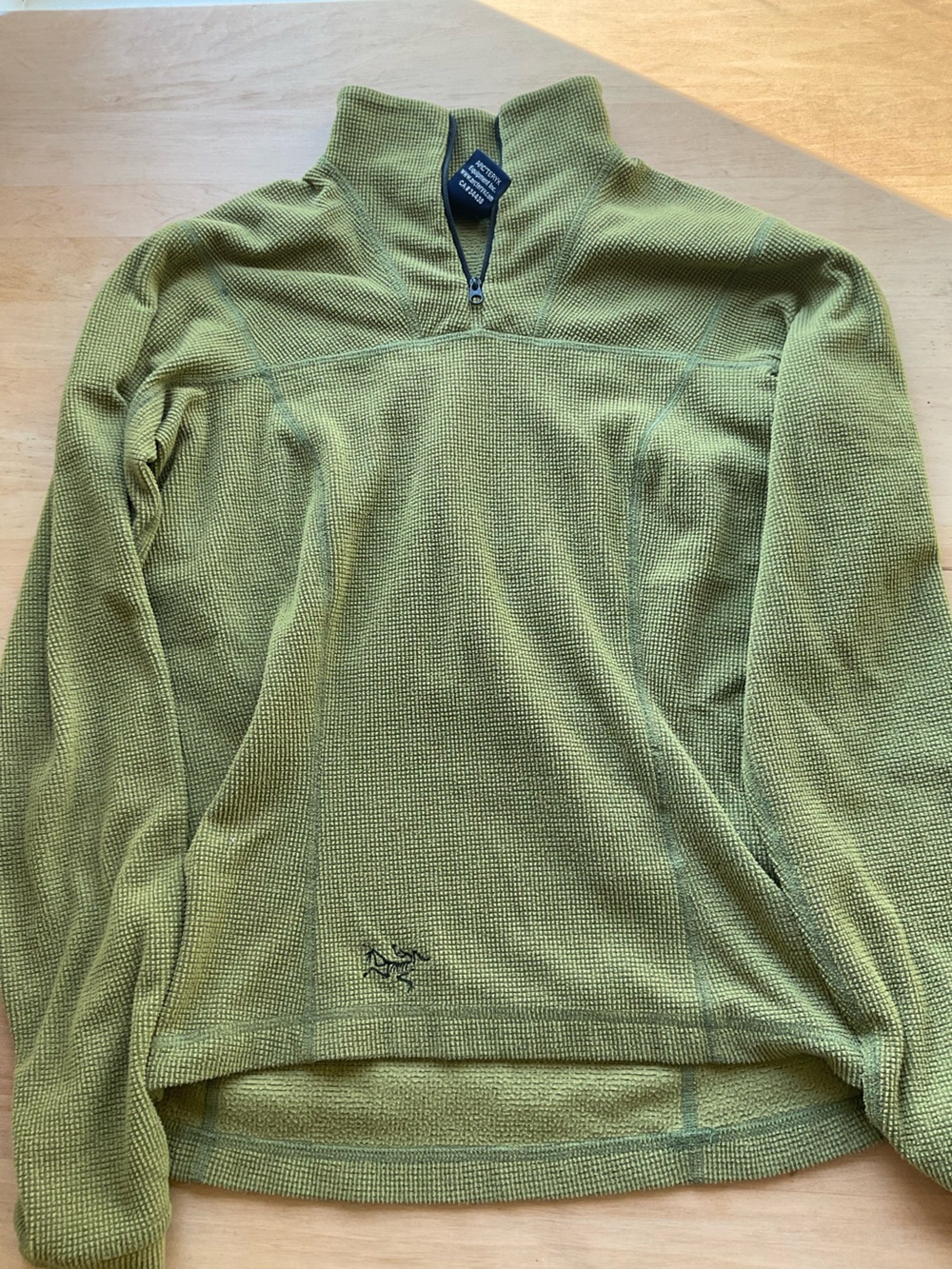 Arc'teryxGreen Waffle-Knit Quarter-Zip Sweater
